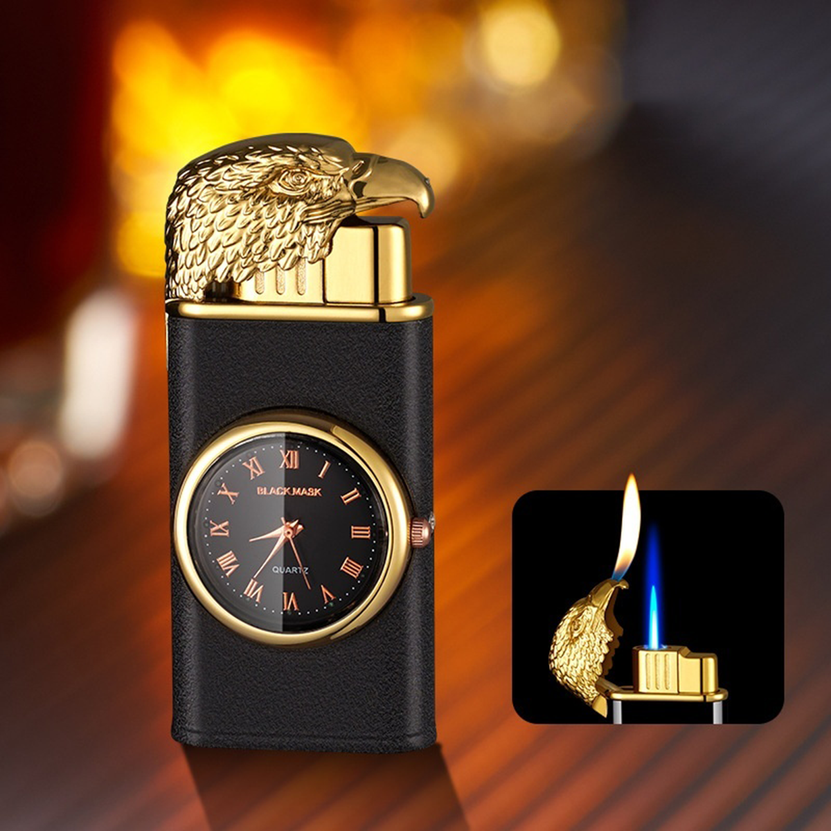 Face Clock Dial Dual Flame Fuel Lighter