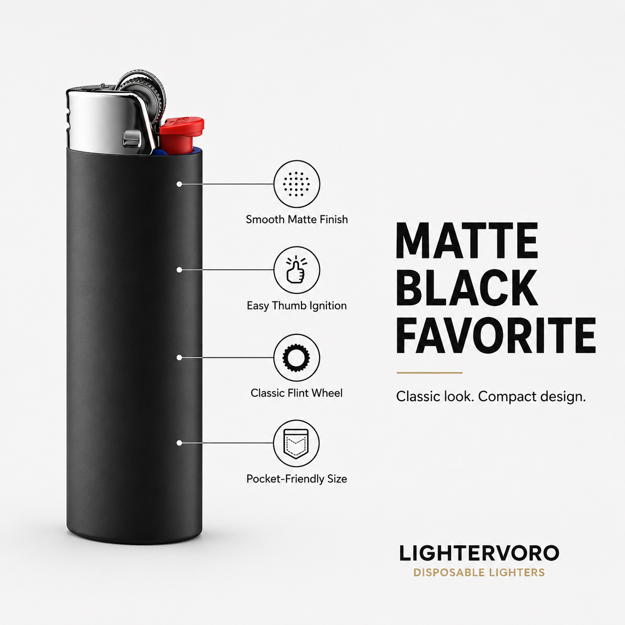 LIGHTERVORO J6 Disposable Lighter
