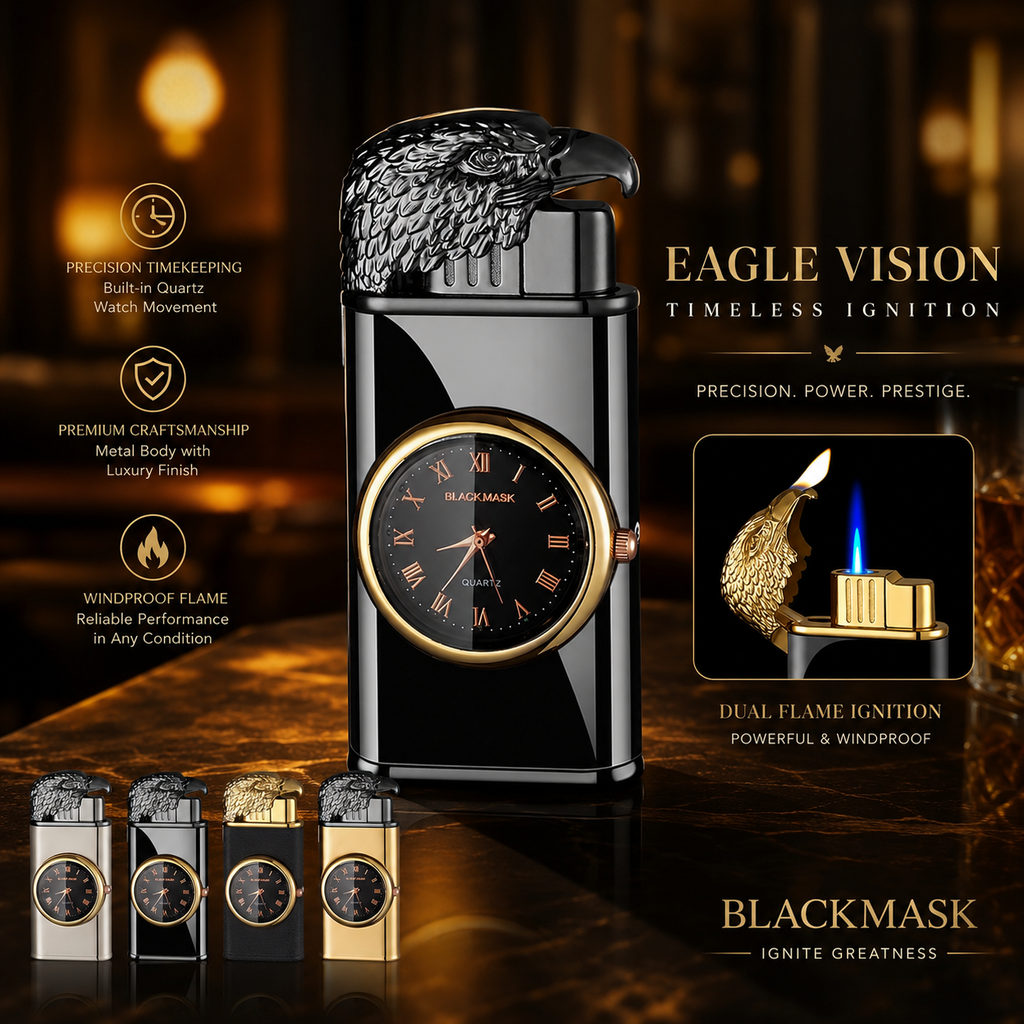 Face Clock Dial Dual Flame Fuel Lighter
