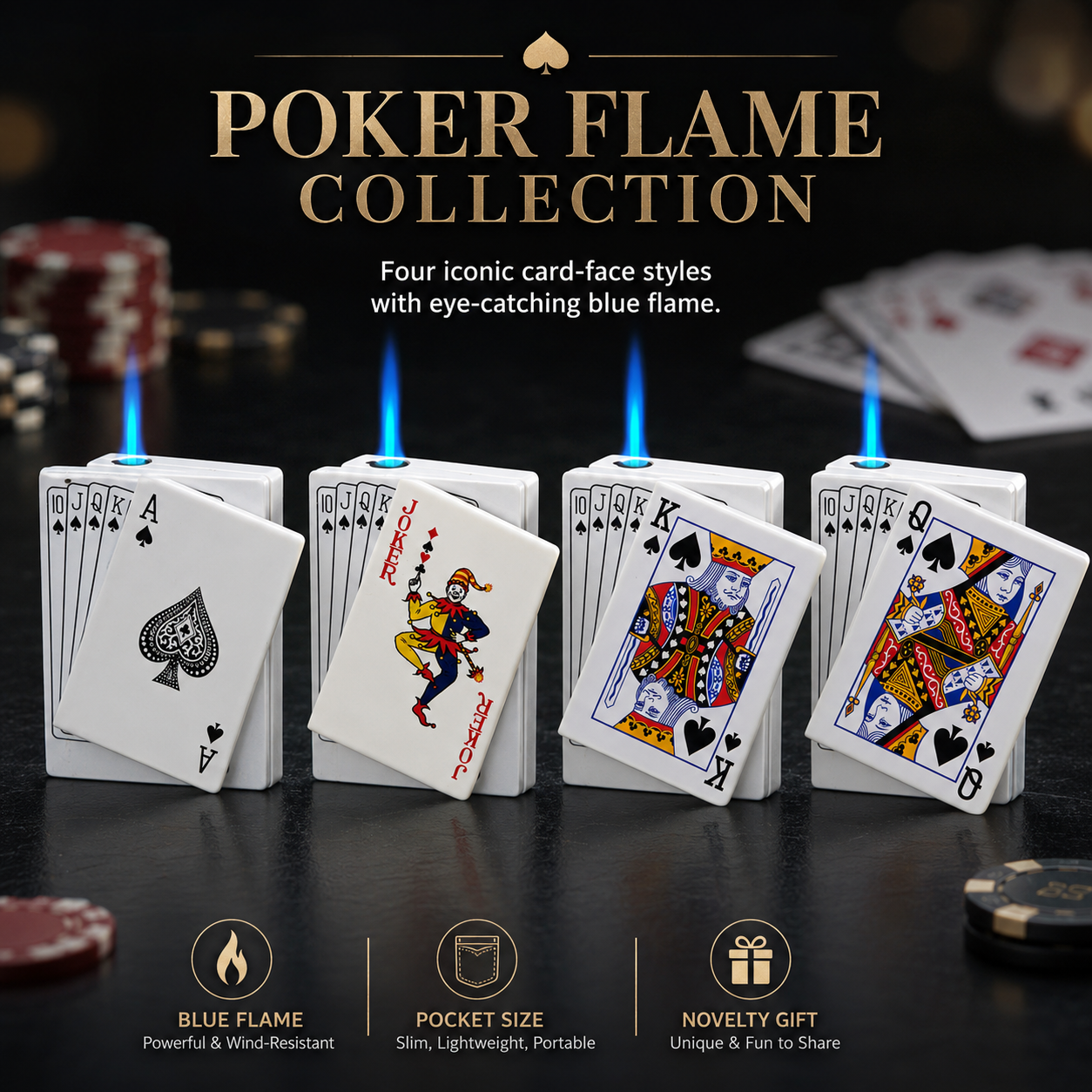 Flame Poker Lighters(4-Piece Set)