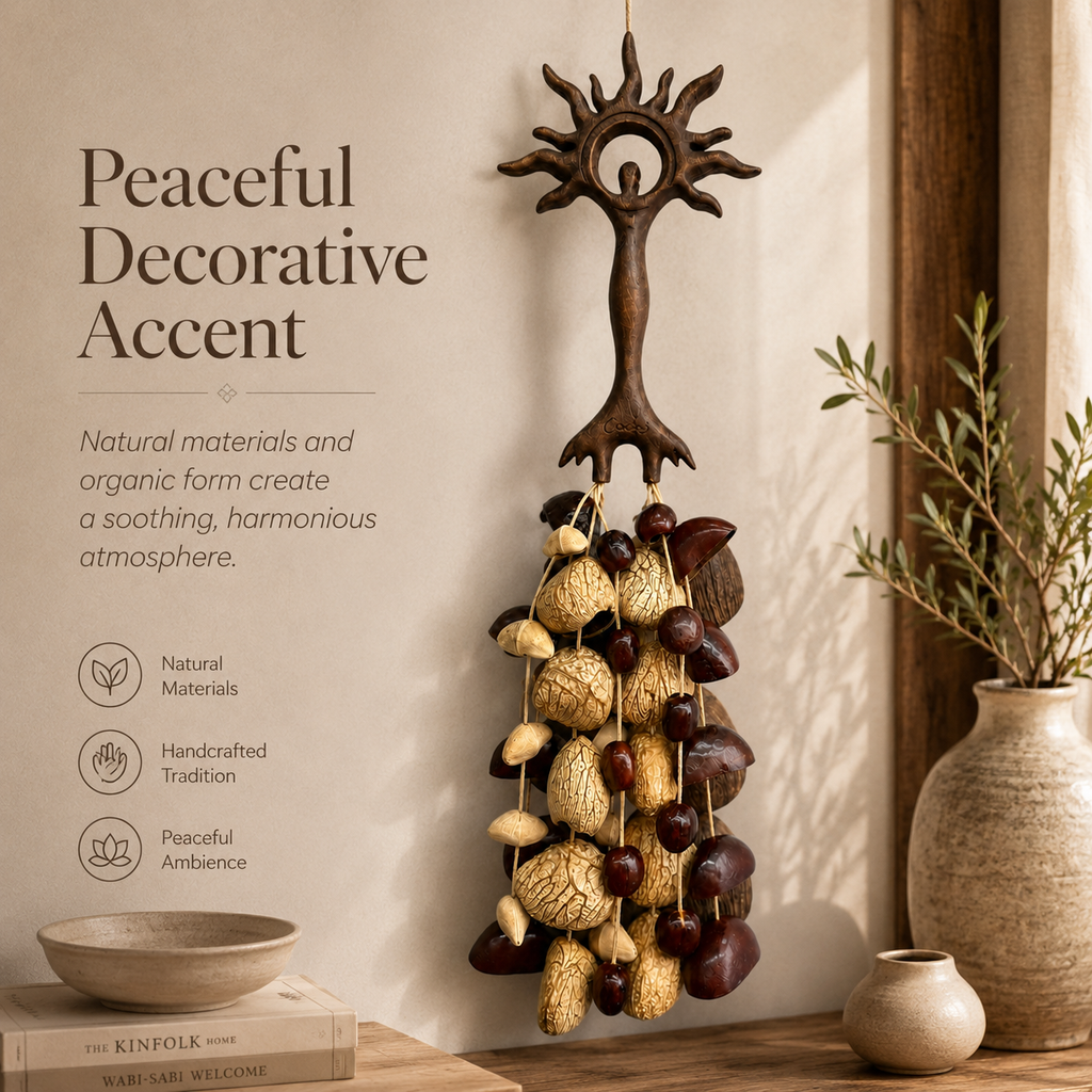 Wooden Hanging Wind Chimes Nut Shell Rattle