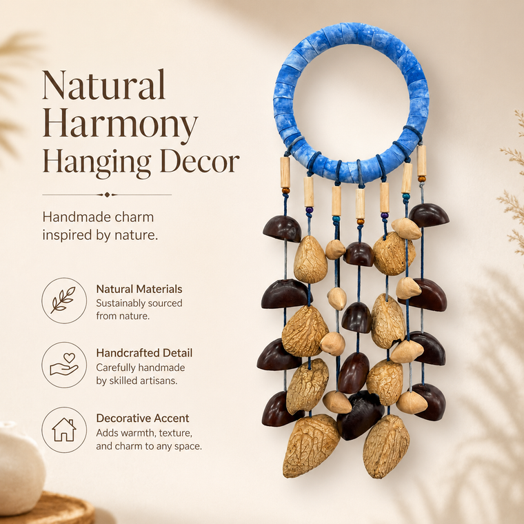 Round Hanging Wind Chimes Nut Shell Rattle