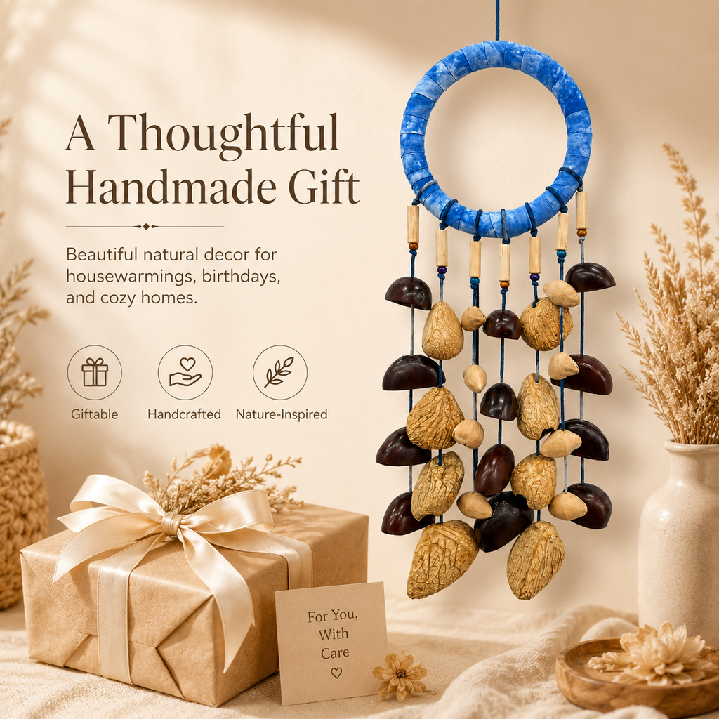 Round Hanging Wind Chimes Nut Shell Rattle