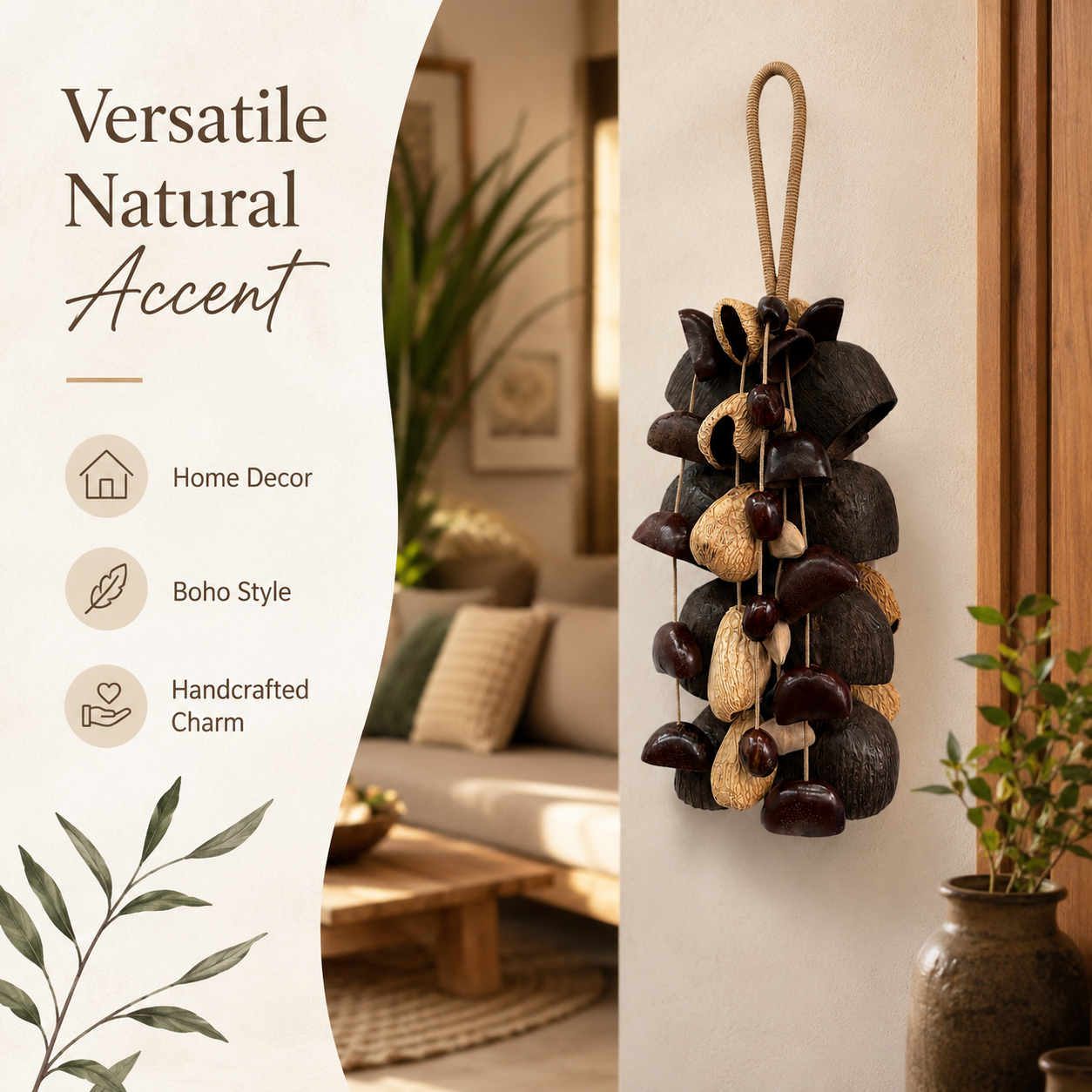 5 Kind of Natural Seed Wind Chimes Shaker Rattle